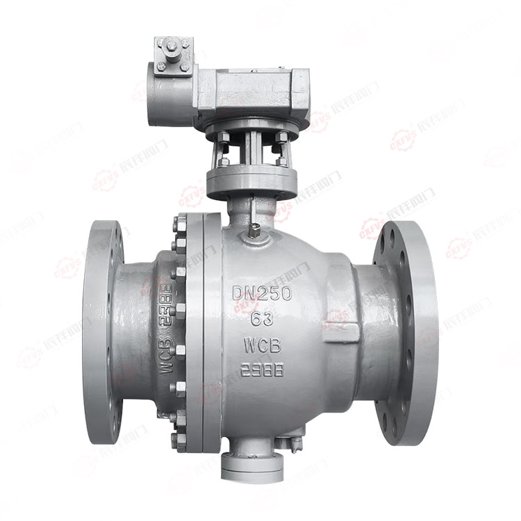 Worm fixed hard seal flange ball valve