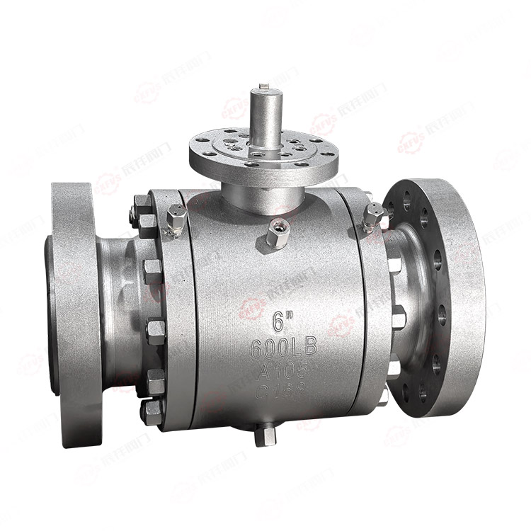 Forged steel three piece high-pressure flange ball valve