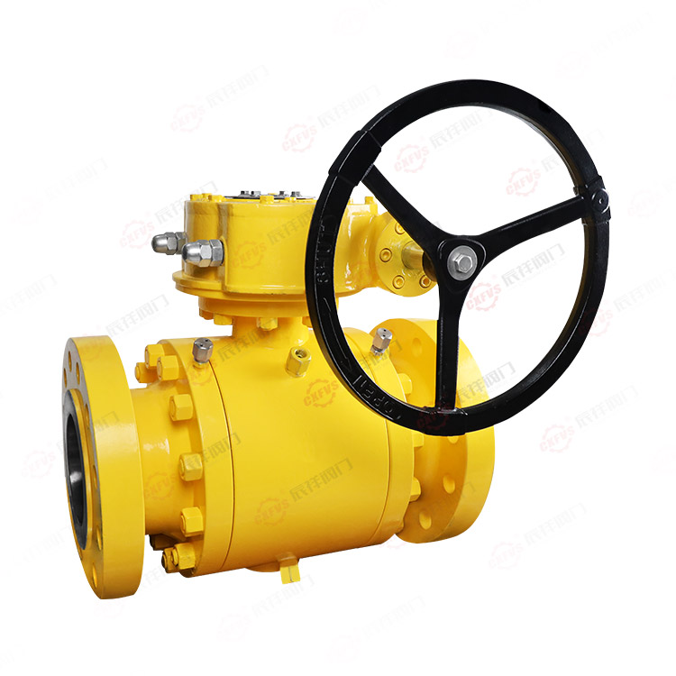 Forged steel worm gear three piece flange ball valve