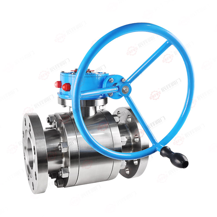 Forged steel worm gear three piece flange ball valve
