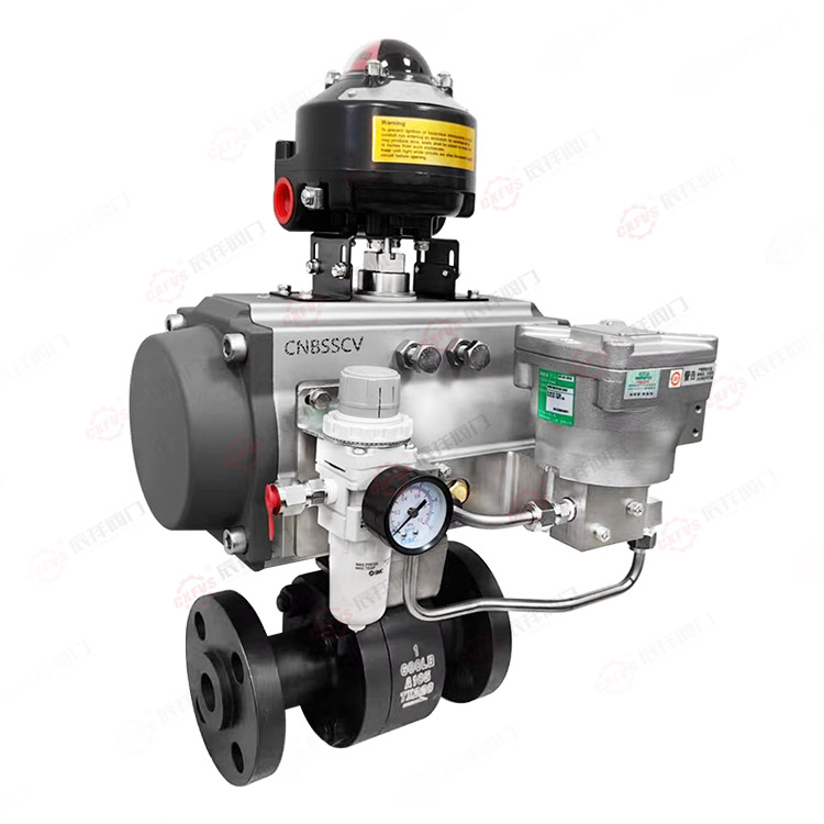 Pneumatic forged steel flange ball valve